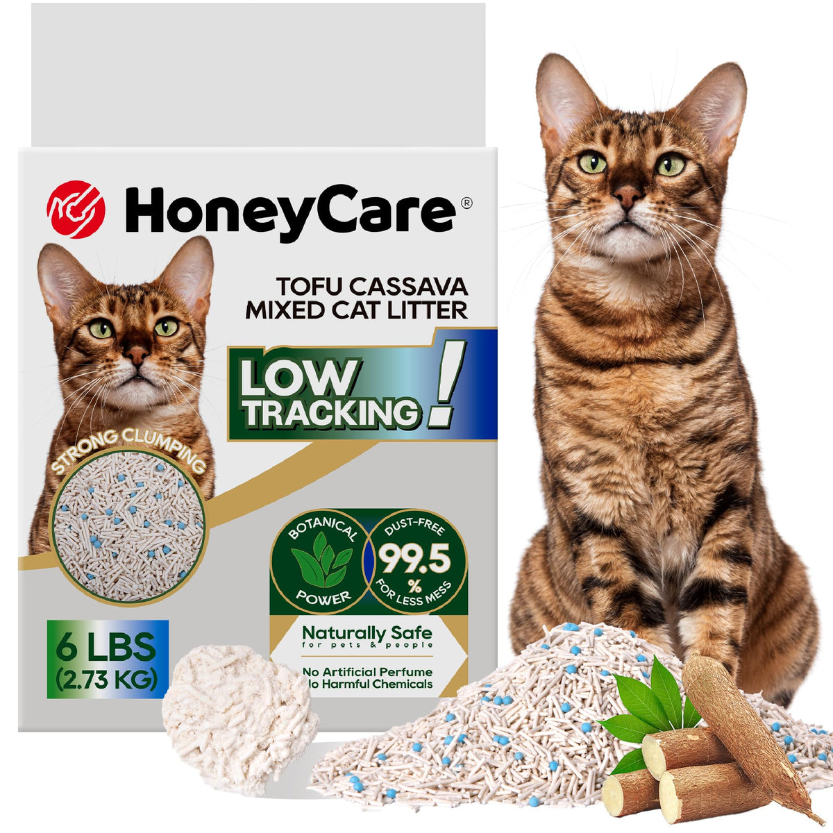 HoneyCare emballage avant montrant produit naturel et bénéfice d'odeur contrôlée