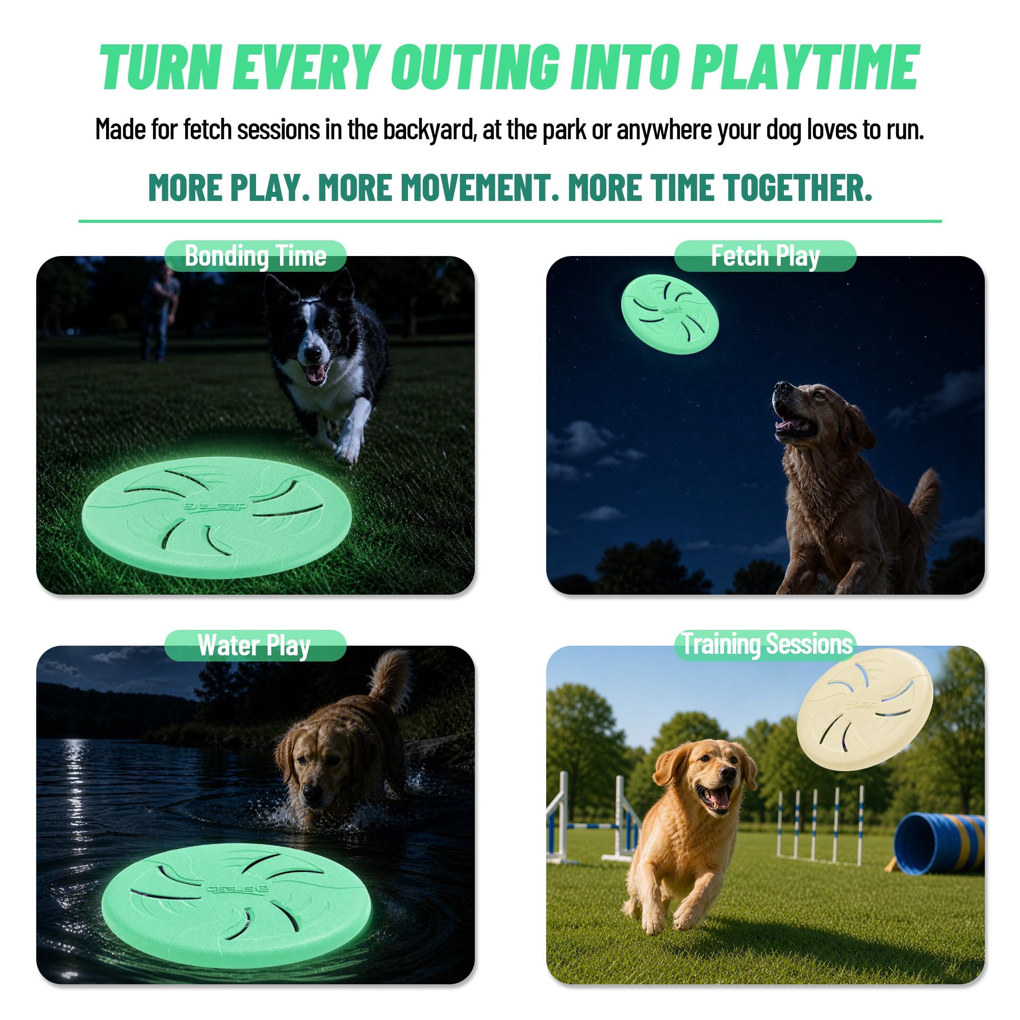 HONGEZEY chien attrapant frisbee renforçant exercice et plaisir