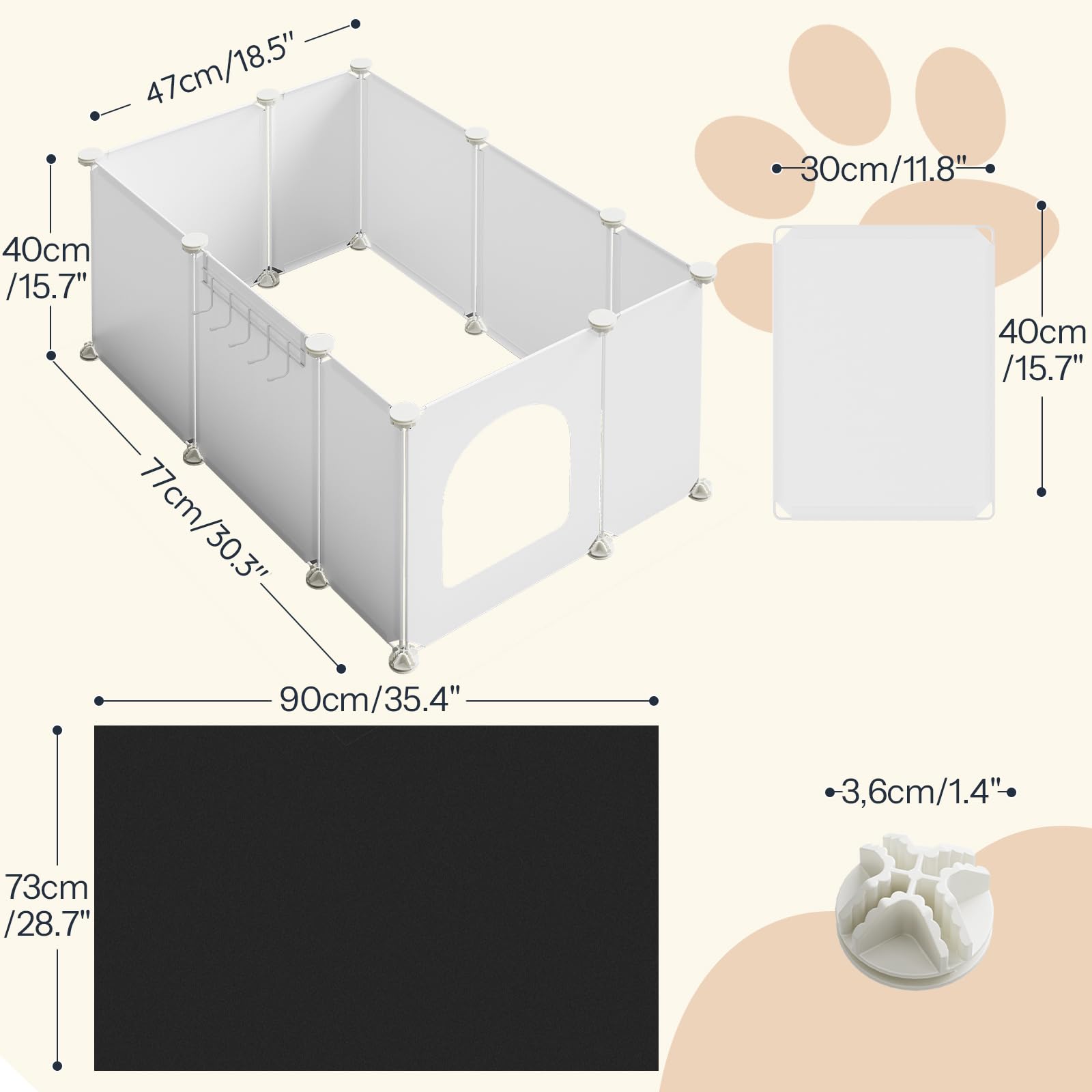 HOOBRO texture tapis Oxford, empêche la dispersion de la litière