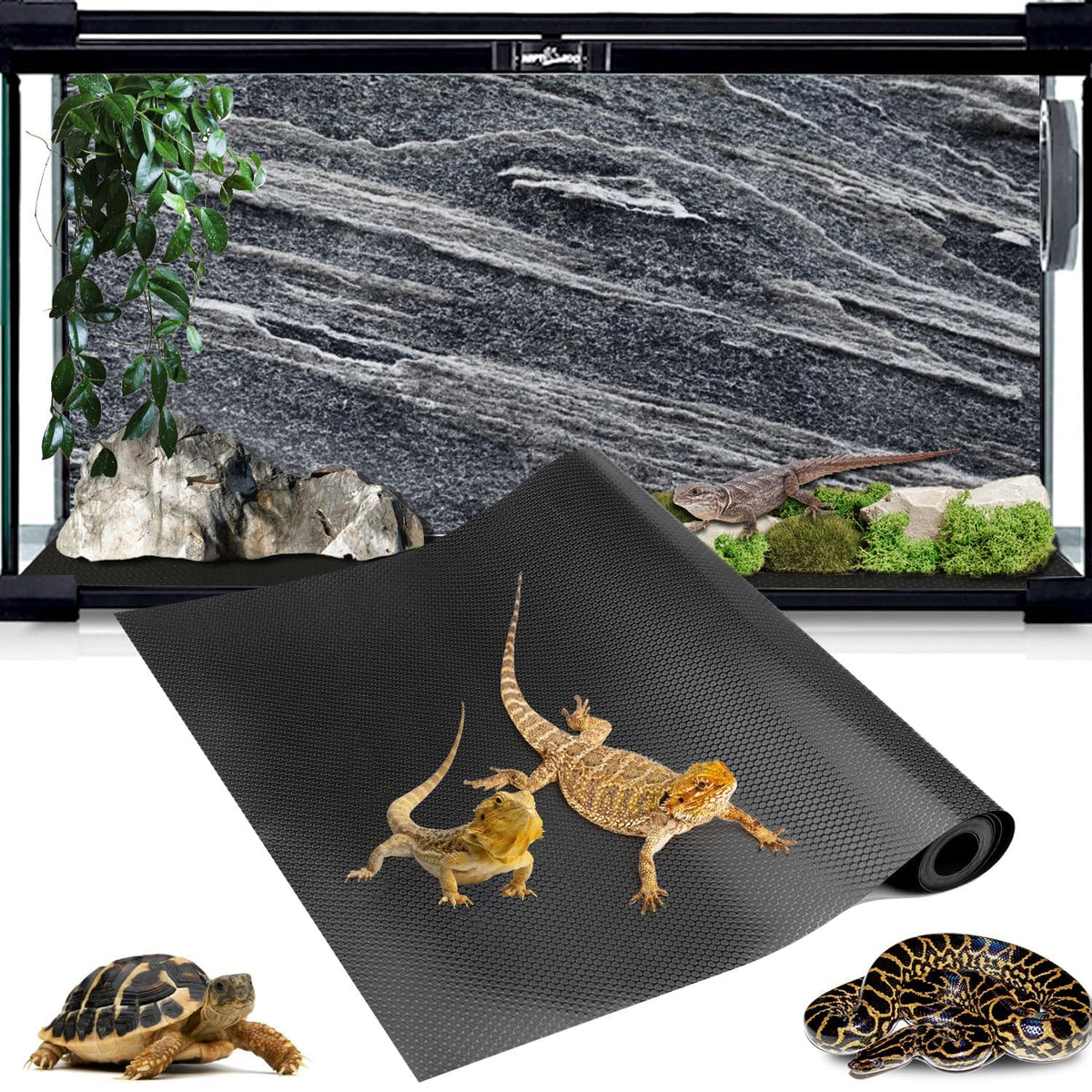 Hoplaep vue frontale du tapis dans son emballage, pratique pour installation