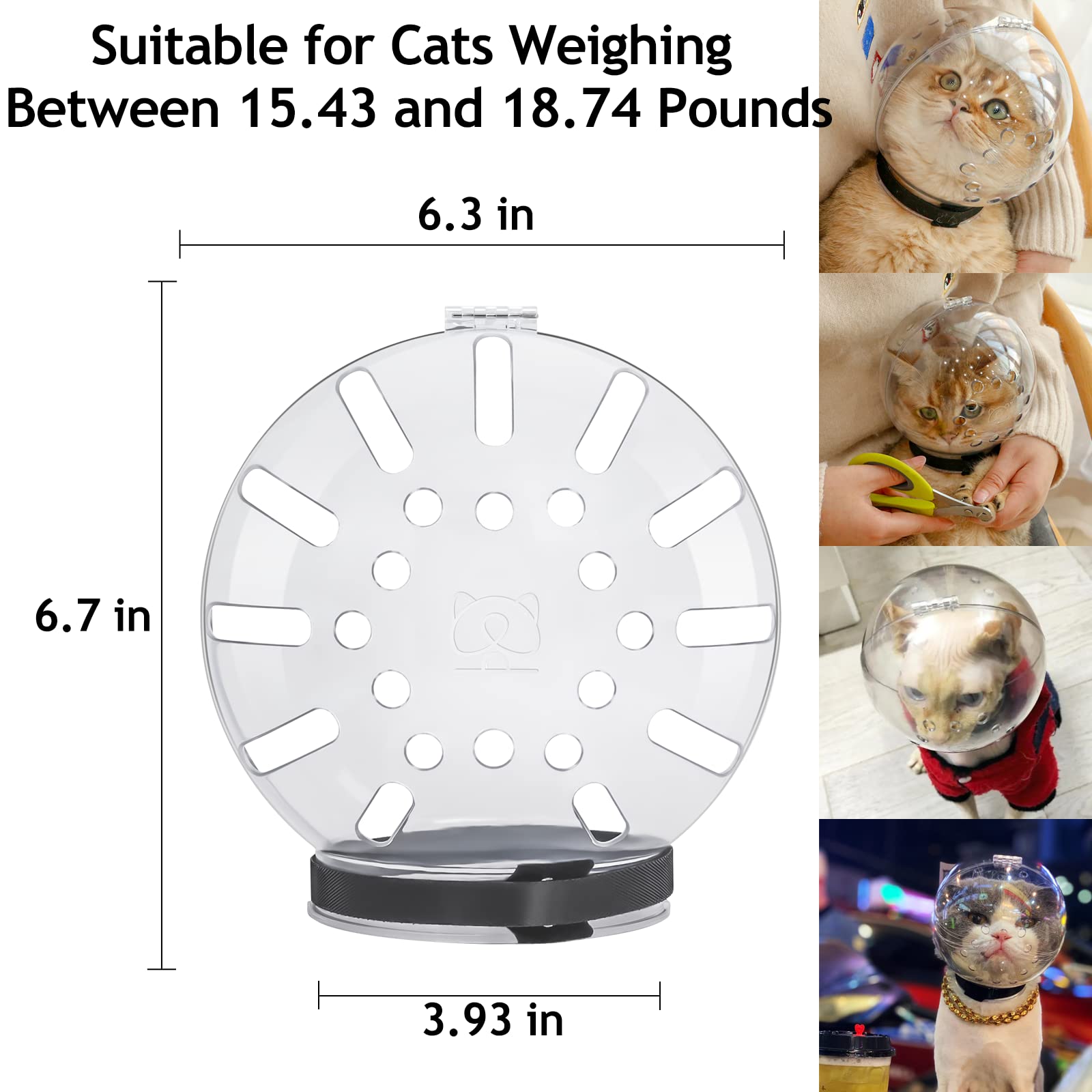Hoqqf casque détail de la résine alimentaire sans odeur pour confort du chat