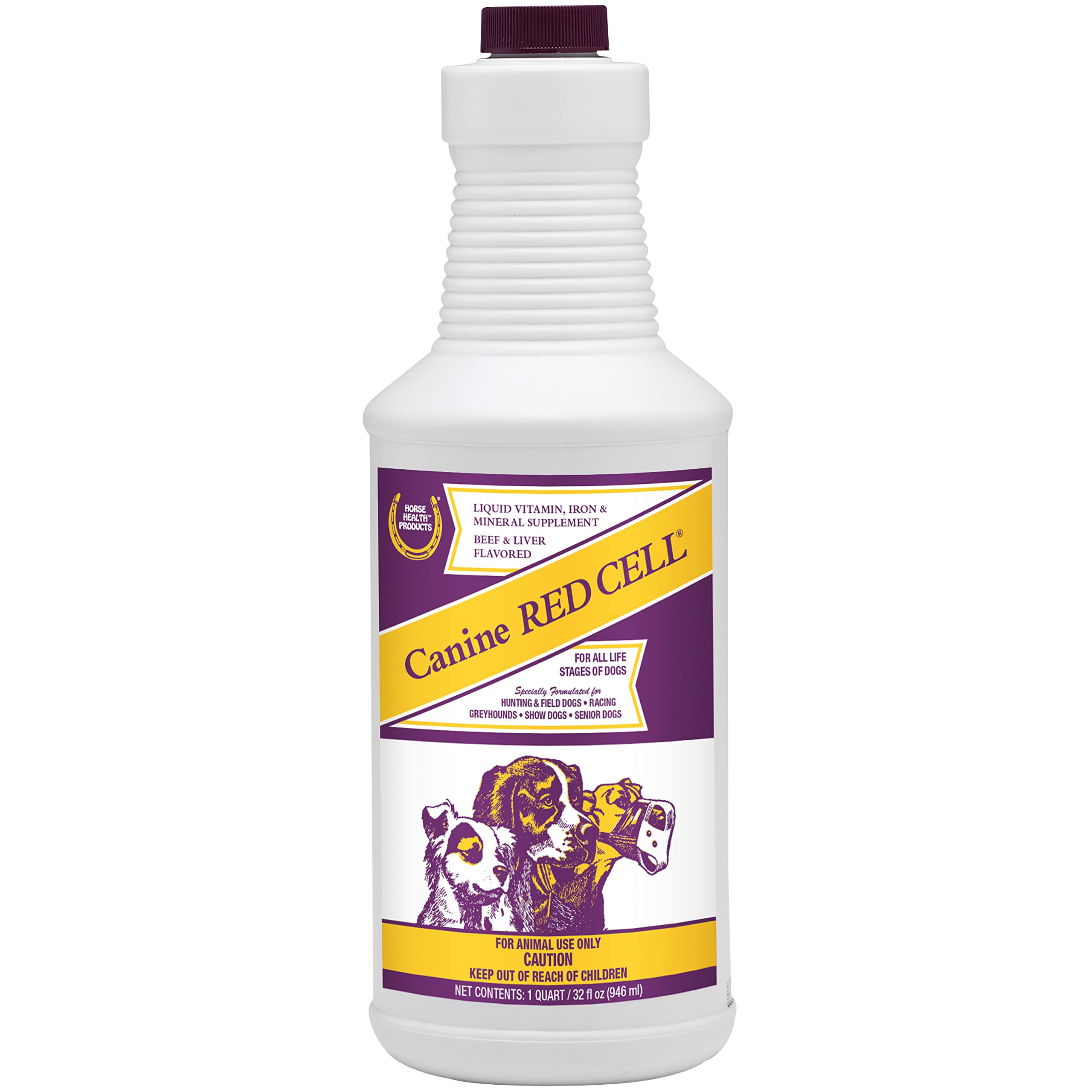 Horse Health Canine Red Cell bouteille face montrant l’emballage et dosage clair