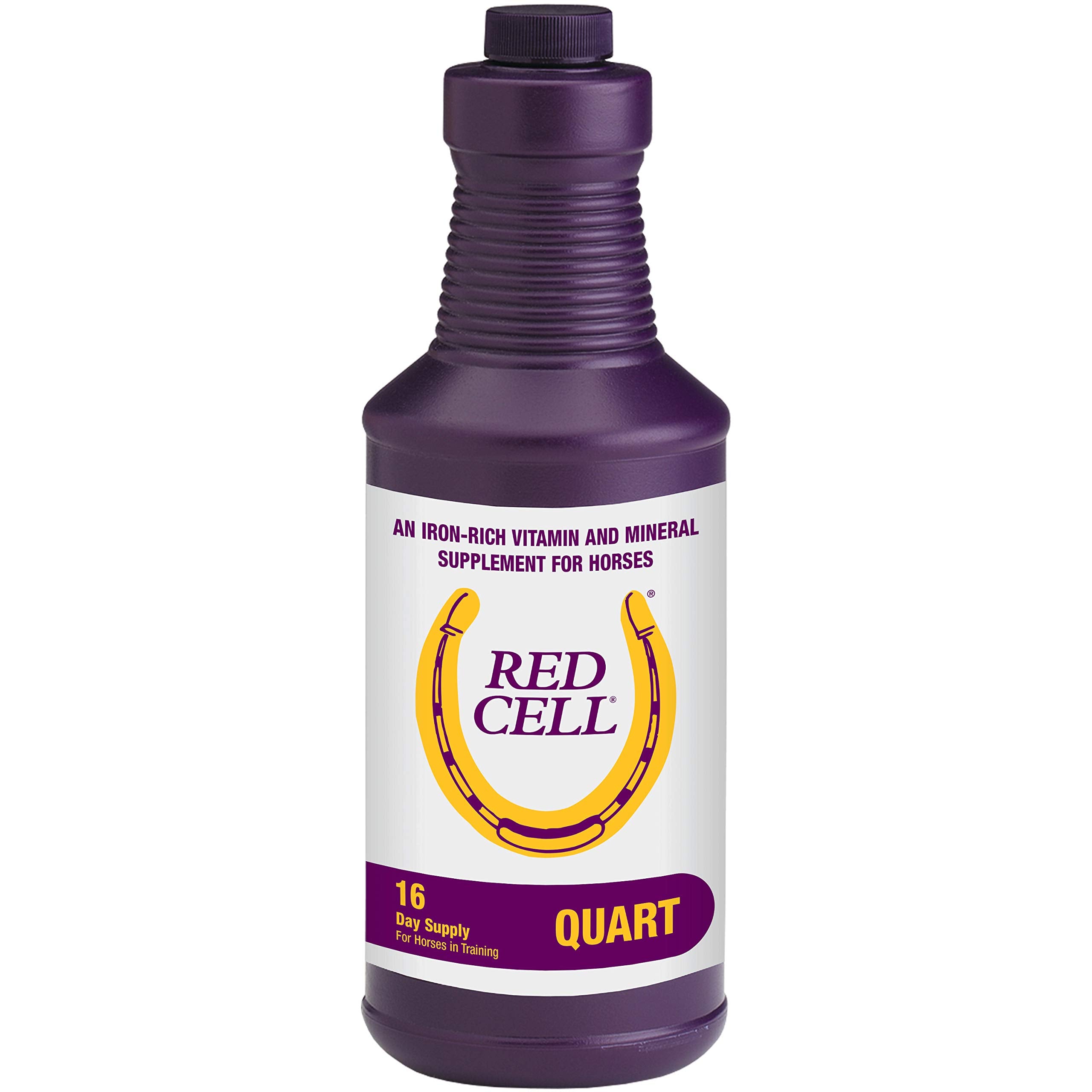 Horse Health Red Cell bouteille face montrant l'emballage et la praticité