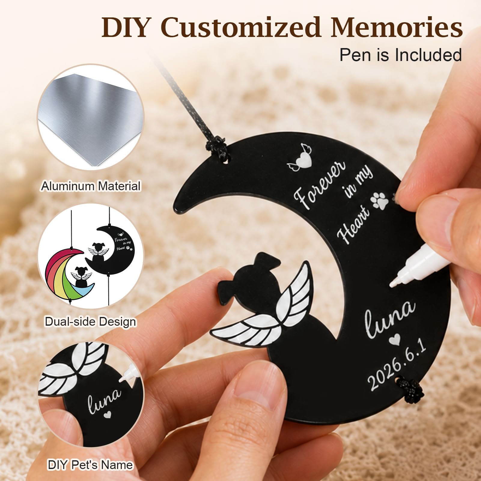 HOSCAPE pendentif larme en bois détail symbolisant amour et consolation