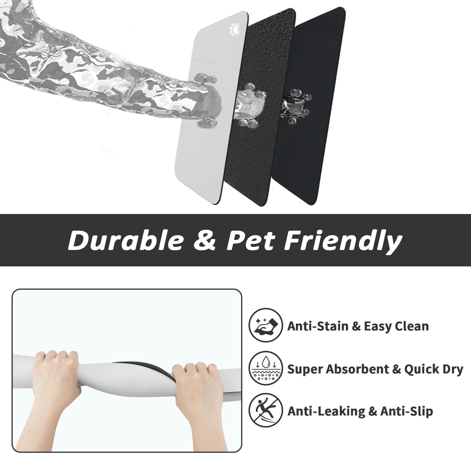 HotLive tapis Paw gris clair dans cuisine moderne réduit nettoyage quotidien