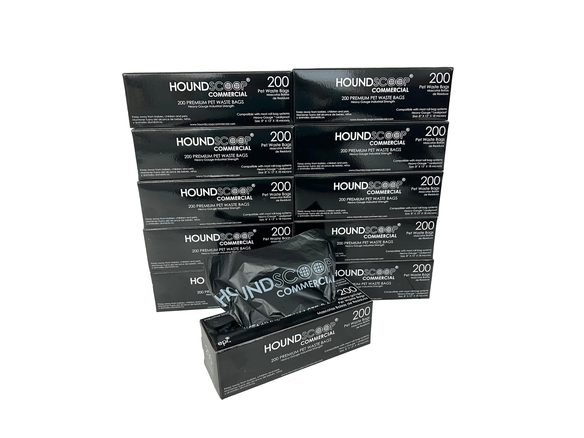 HOUNDSCOOP boîte de rouleaux face montrant le packaging protecteur pour stockage