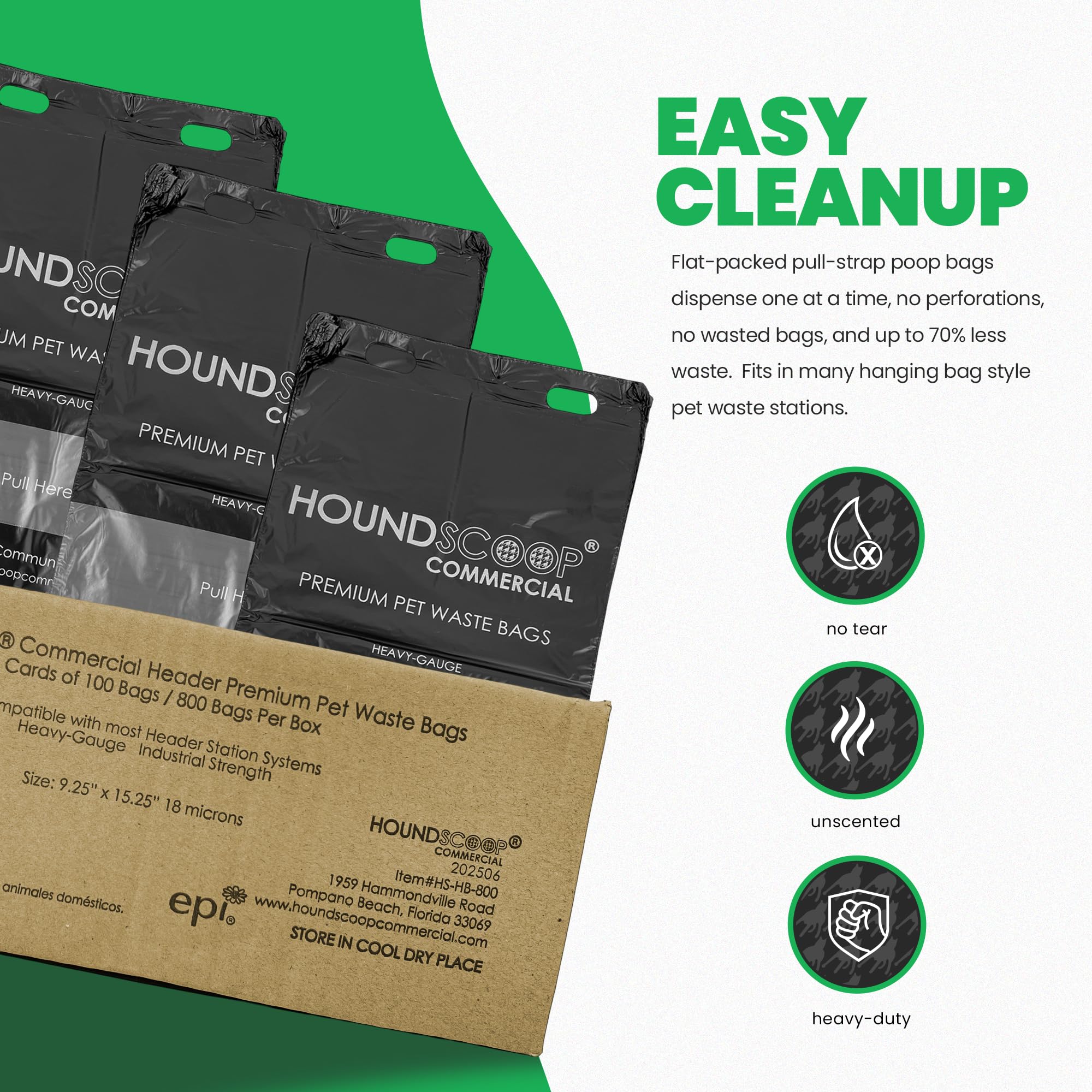 HOUNDSCOOP sac en usage sur station HOA facilitant le ramassage rapide