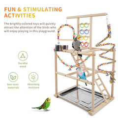 HPAWHOMEPART balançoire avec jouets colorés stimulant le bec et le jeu