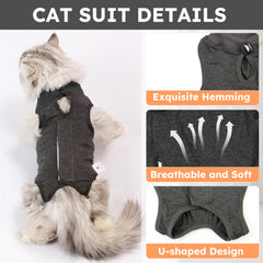 Hpetppy chat portant la combinaison mange et joue sans gêne