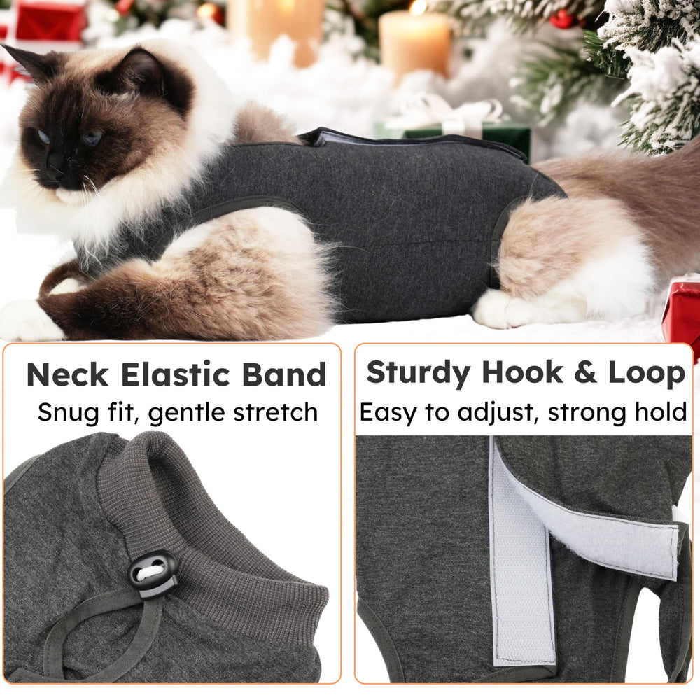 Hpetppy fermeture dorsale velcro et grande ouverture arrière pour litière