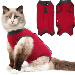 Hpetppy vue avant du bodysuit rouge montrant coupe protectrice et confort