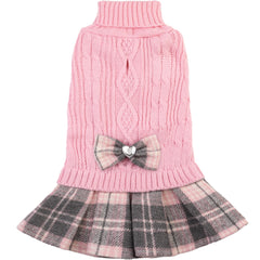 Hpetppy pull-robe devant rose montrant coupe élégante et chaleur