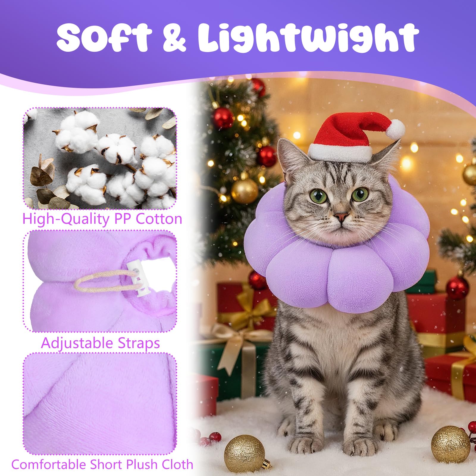 Hpmjz col fleur porté par chat facilitant boire et manger