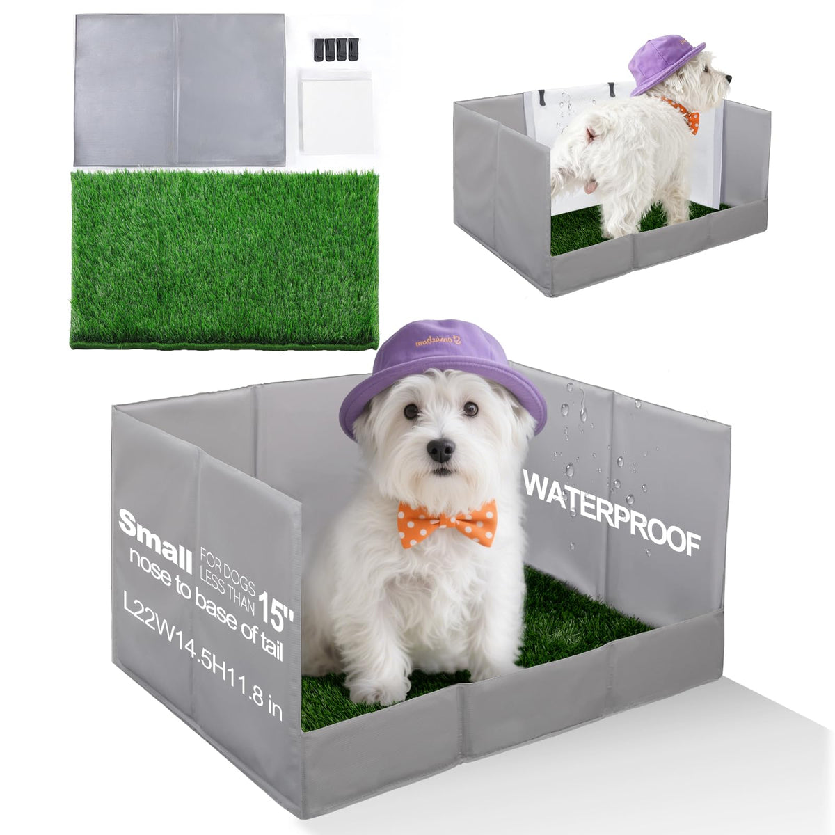 hq4us 4legs face avant de l'emballage montrant le produit et les tailles disponibles
