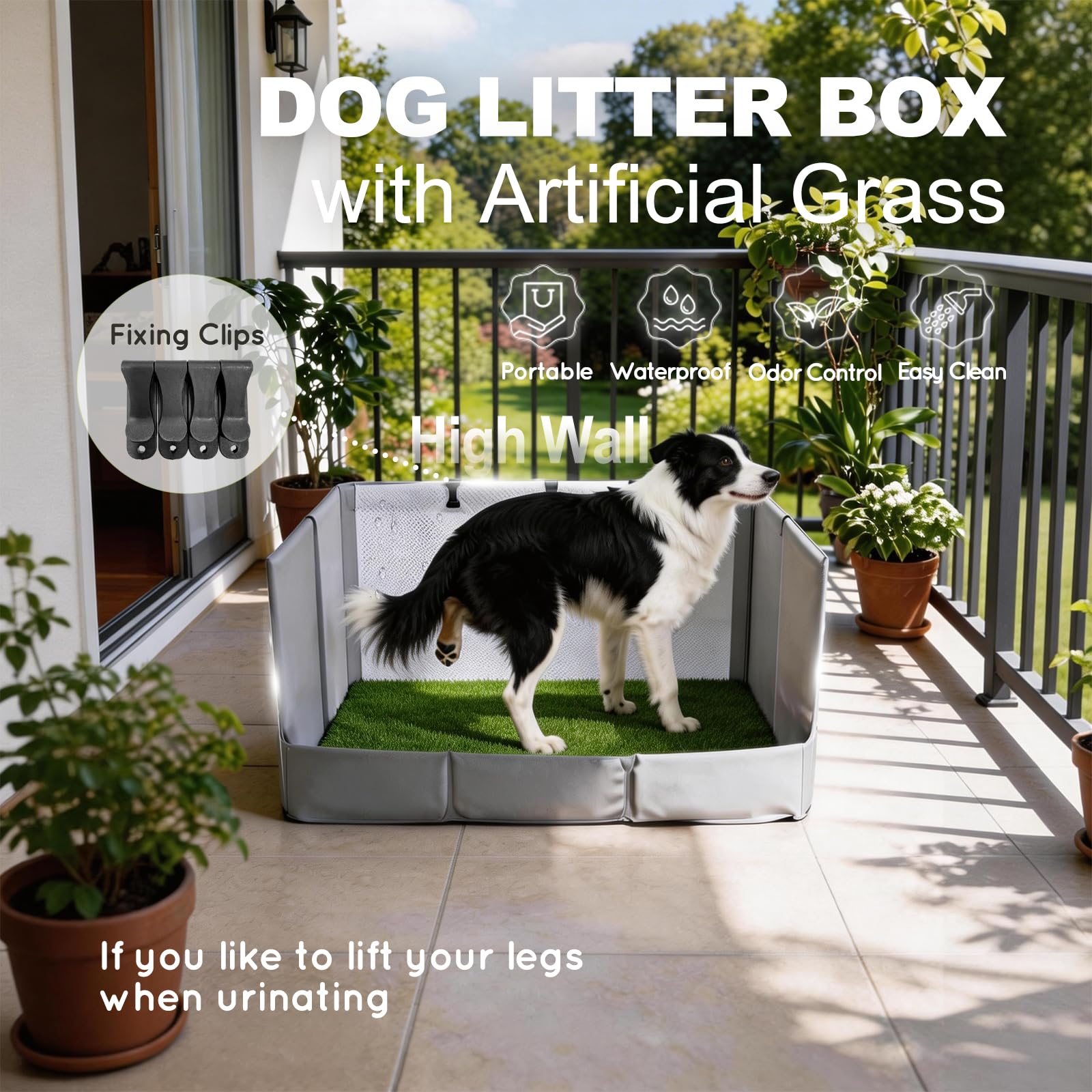 HQ4US 4LEGS gros plan gazon synthétique montrant absorption rapide