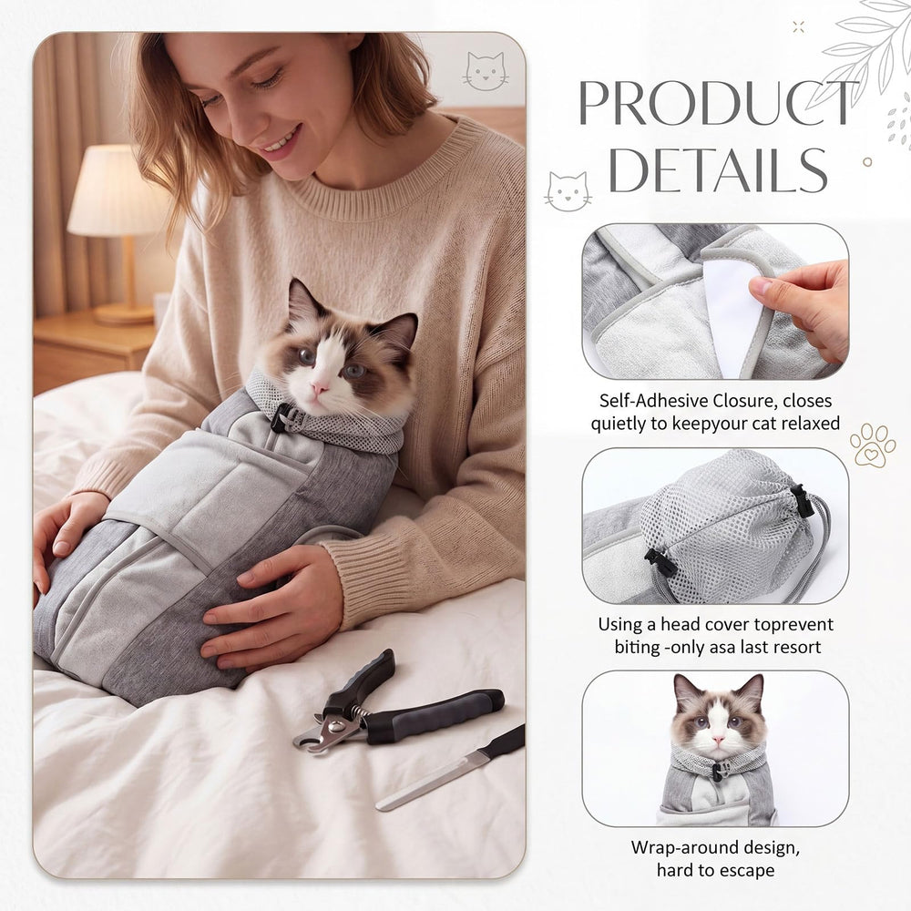 Hsei tête en mesh respirant empêchant morsures et apaisant le chat