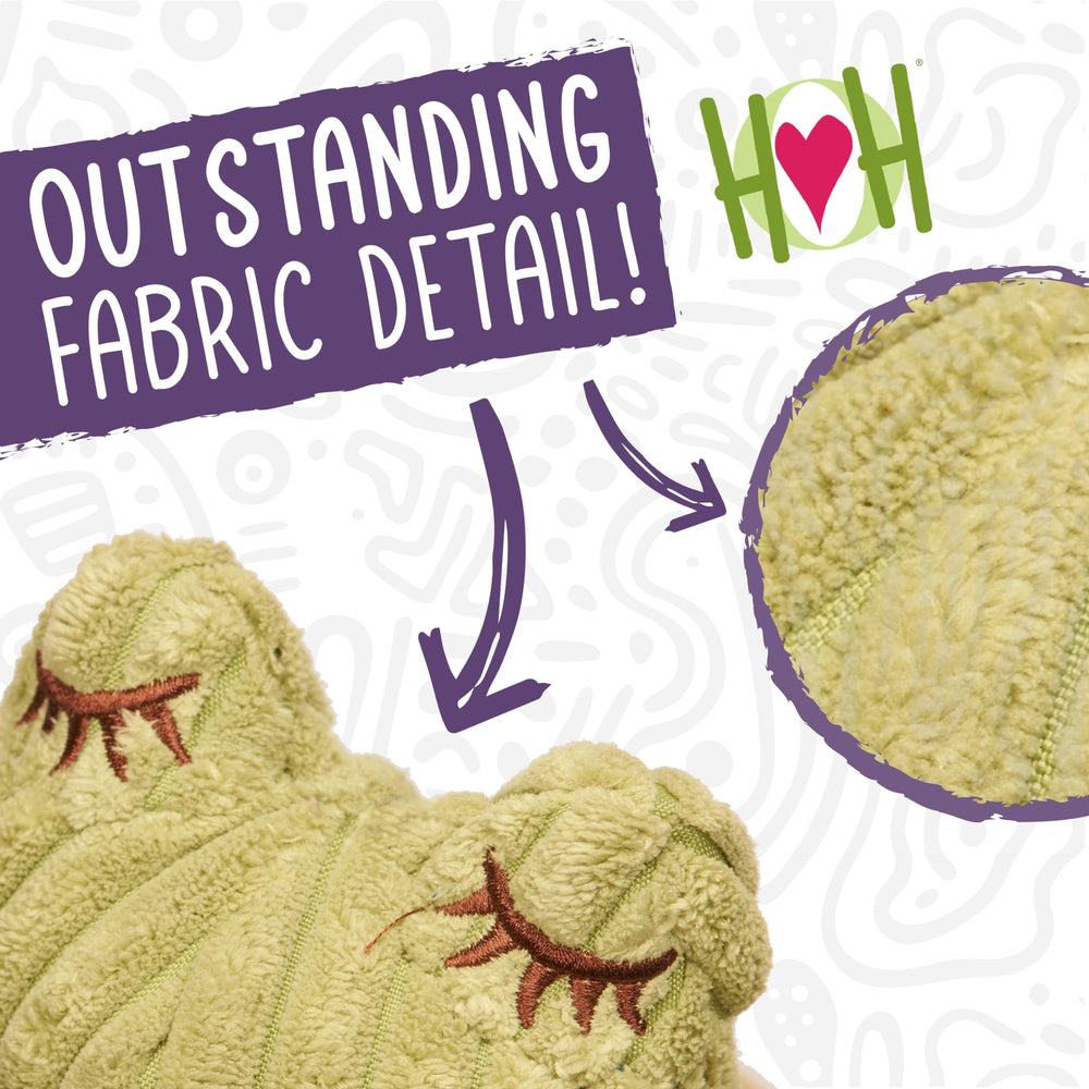 HuggleHounds Dillie Duck zoom sur la texture de la peluche pour confort durable