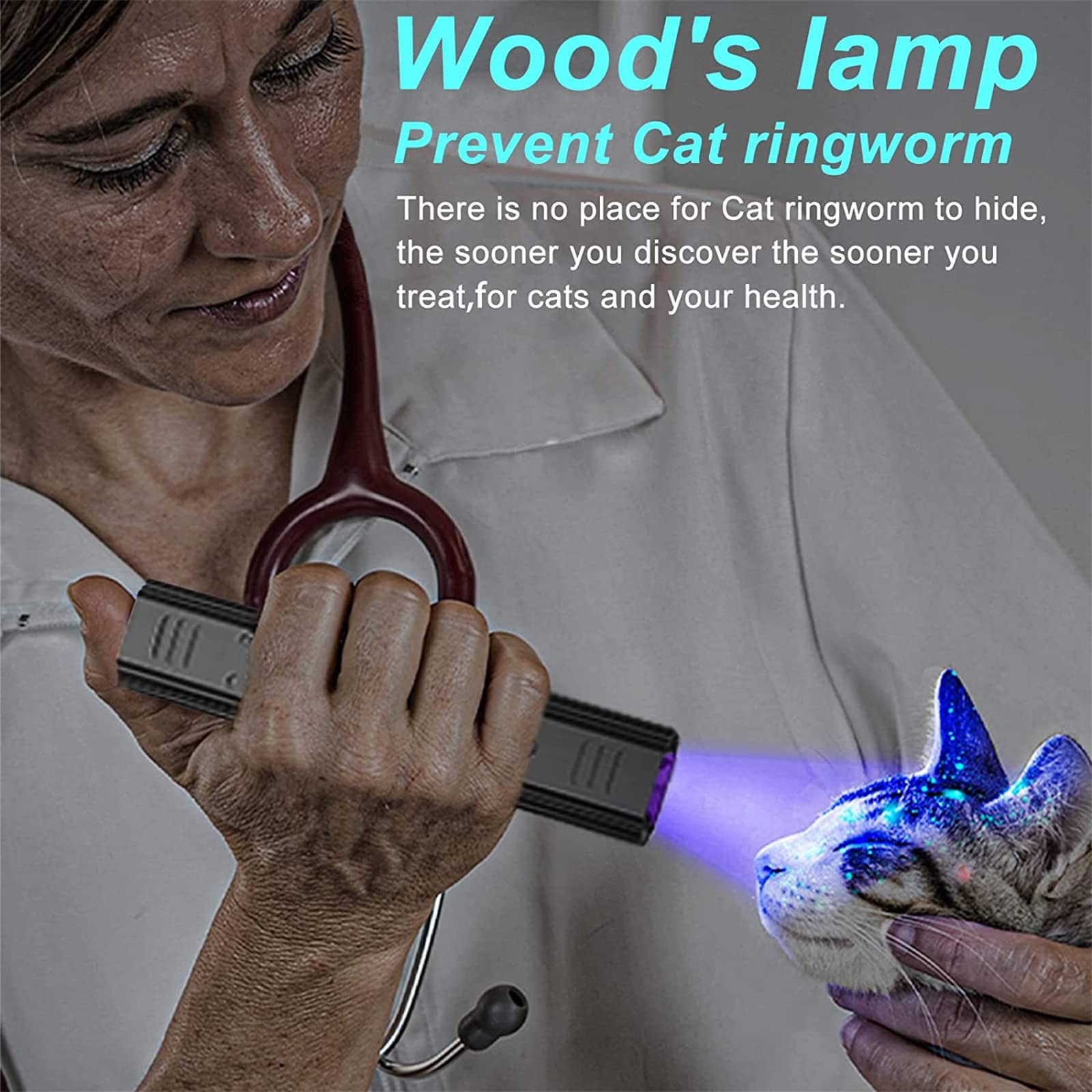 HUHKOUAE Wood's lamp gros plan de l'émetteur UV pour détection précise