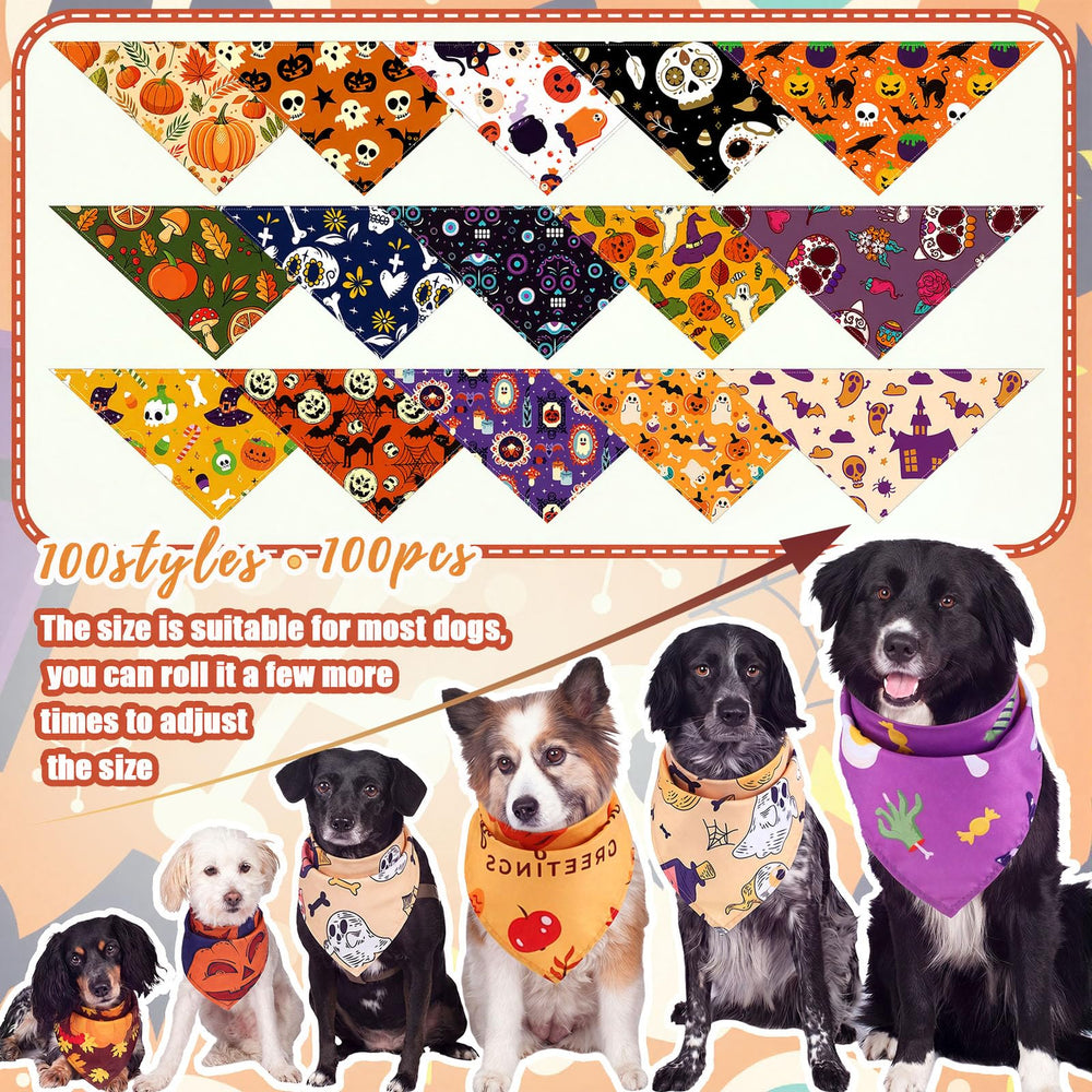 Huhumy bandana porté par grand chien en extérieur pour look Halloween festif