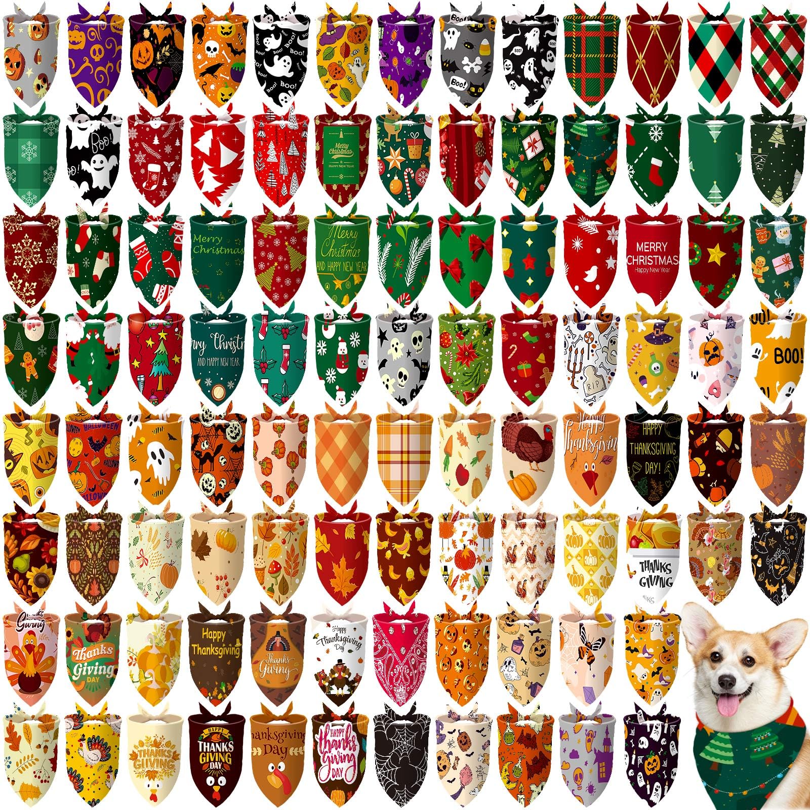 Huhumy présentoir de bandanas pour fêtes montrant variété et quantité