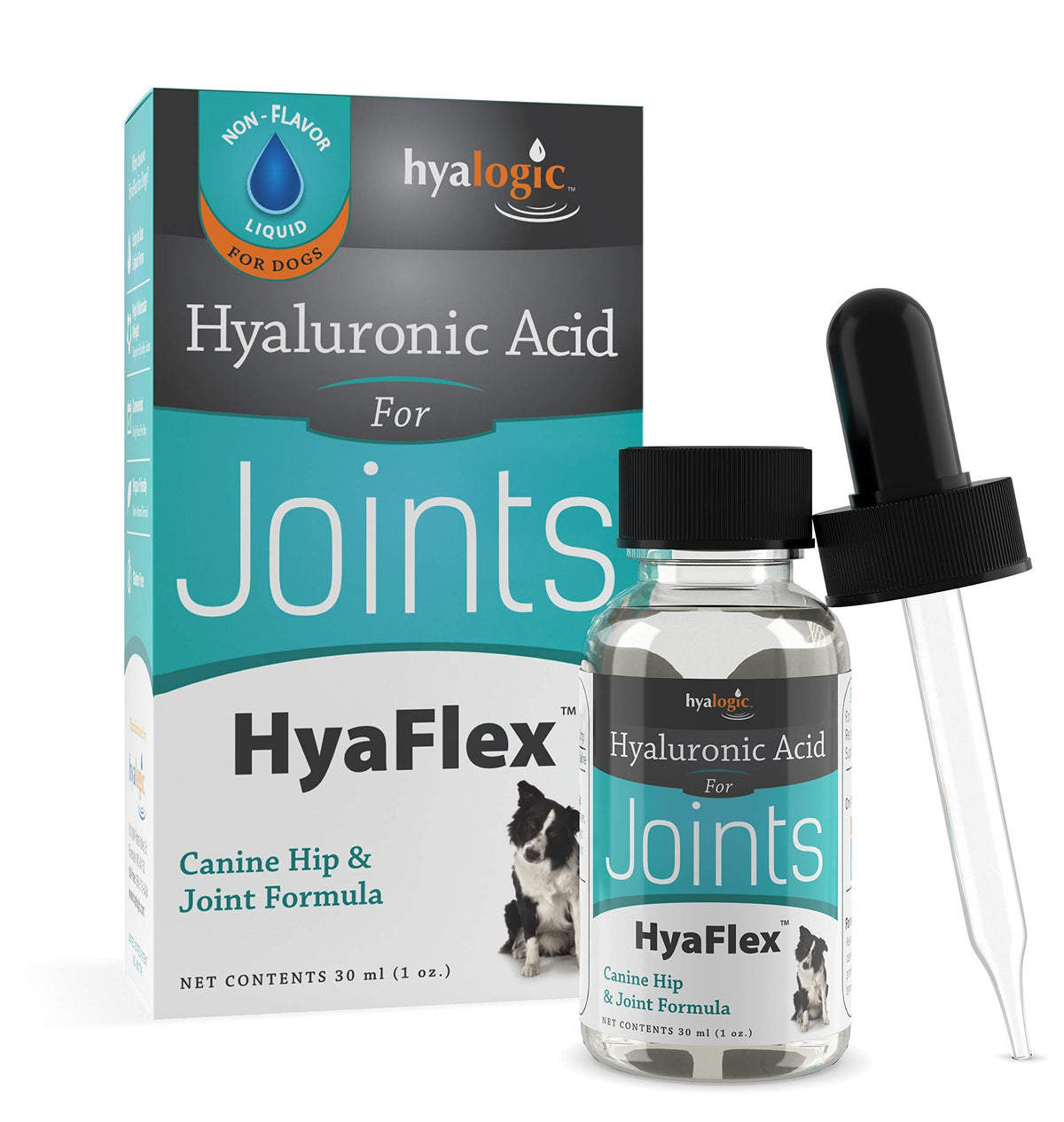 Hyalogic HyaFlex flacon face montrant un produit pratique et sécurisé