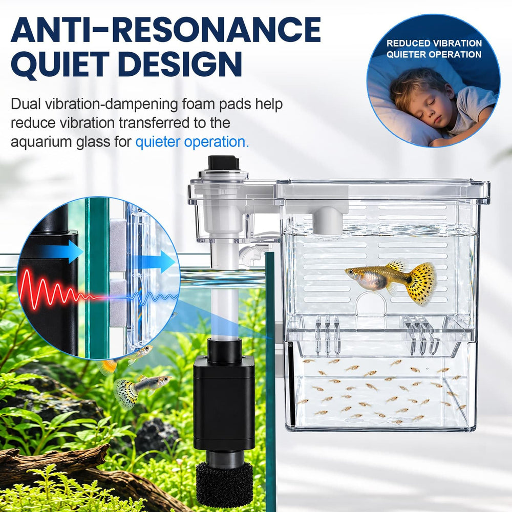 HYDQIET comparaison de taille avec aquarium, aperçu de l'échelle réelle