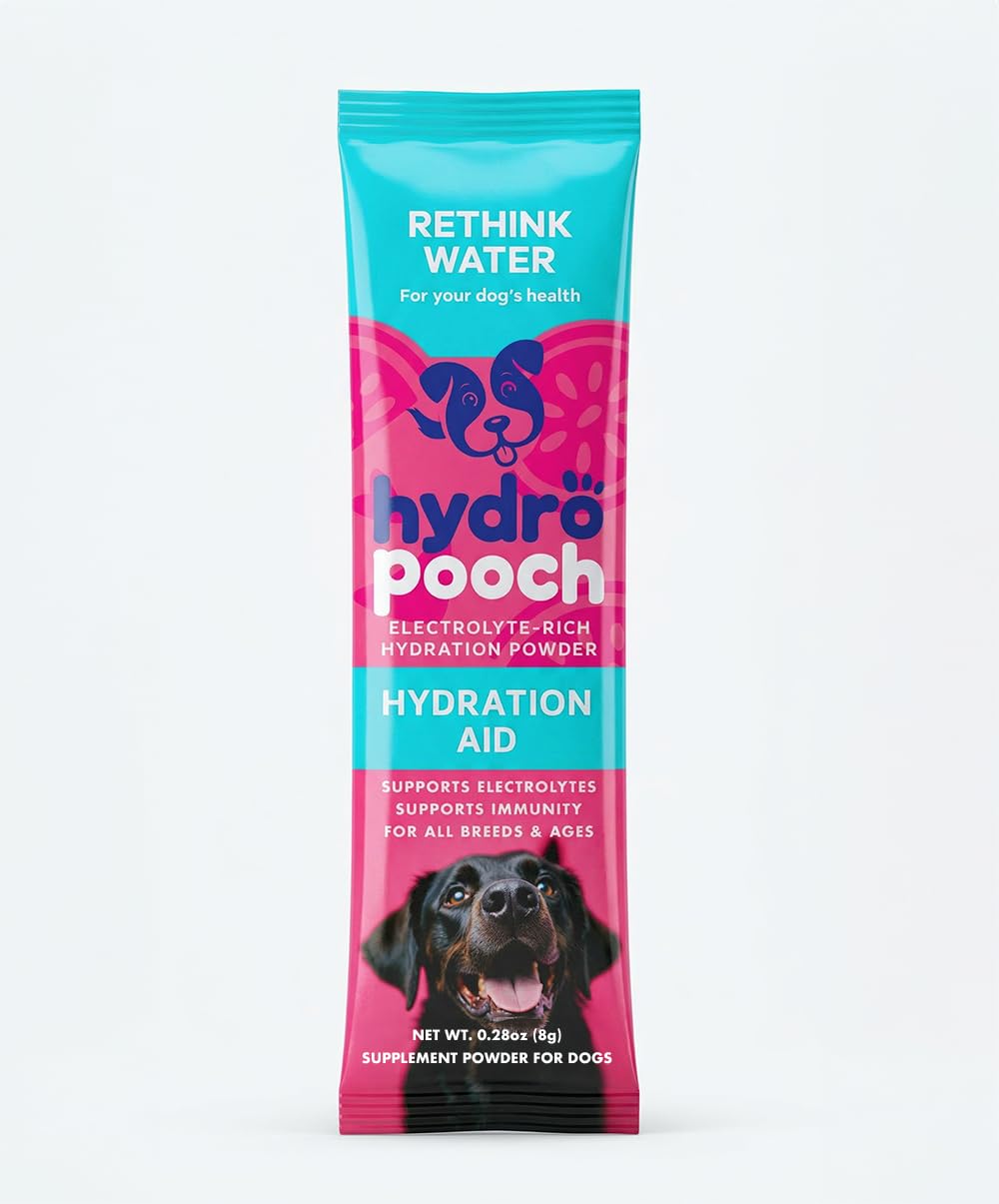HYDRO POOCH stick ouvert révélant poudre fine et bénéfice dissolution rapide