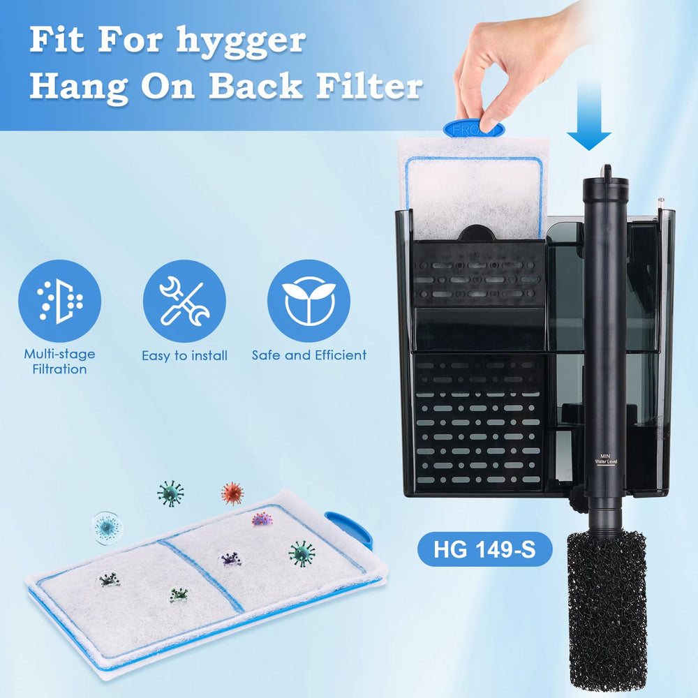 hygger cartouche en utilisation insérée dans filtre HG149 pour eau claire