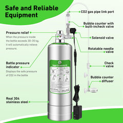 Hygger CO2 compteur de bulles visible facilitant réglage du débit