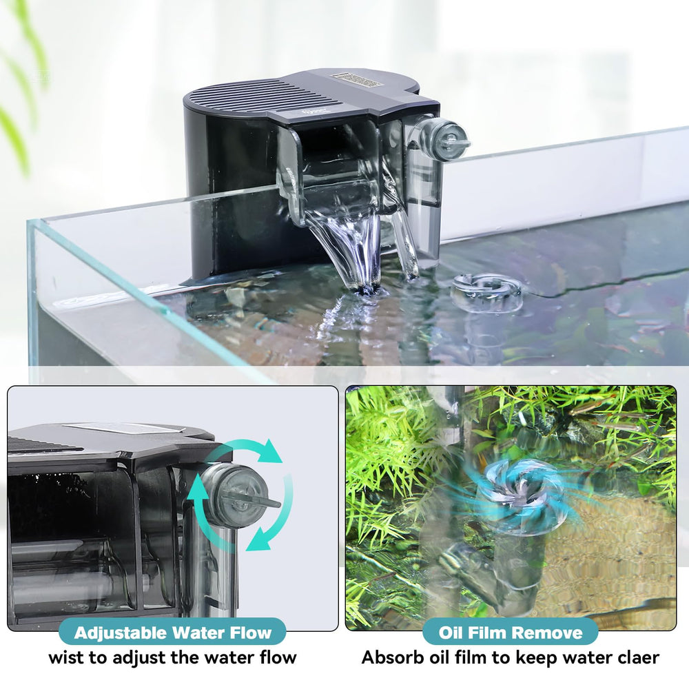 hygger comparaison taille aquarium montrant compatibilité jusqu'à 5 gal