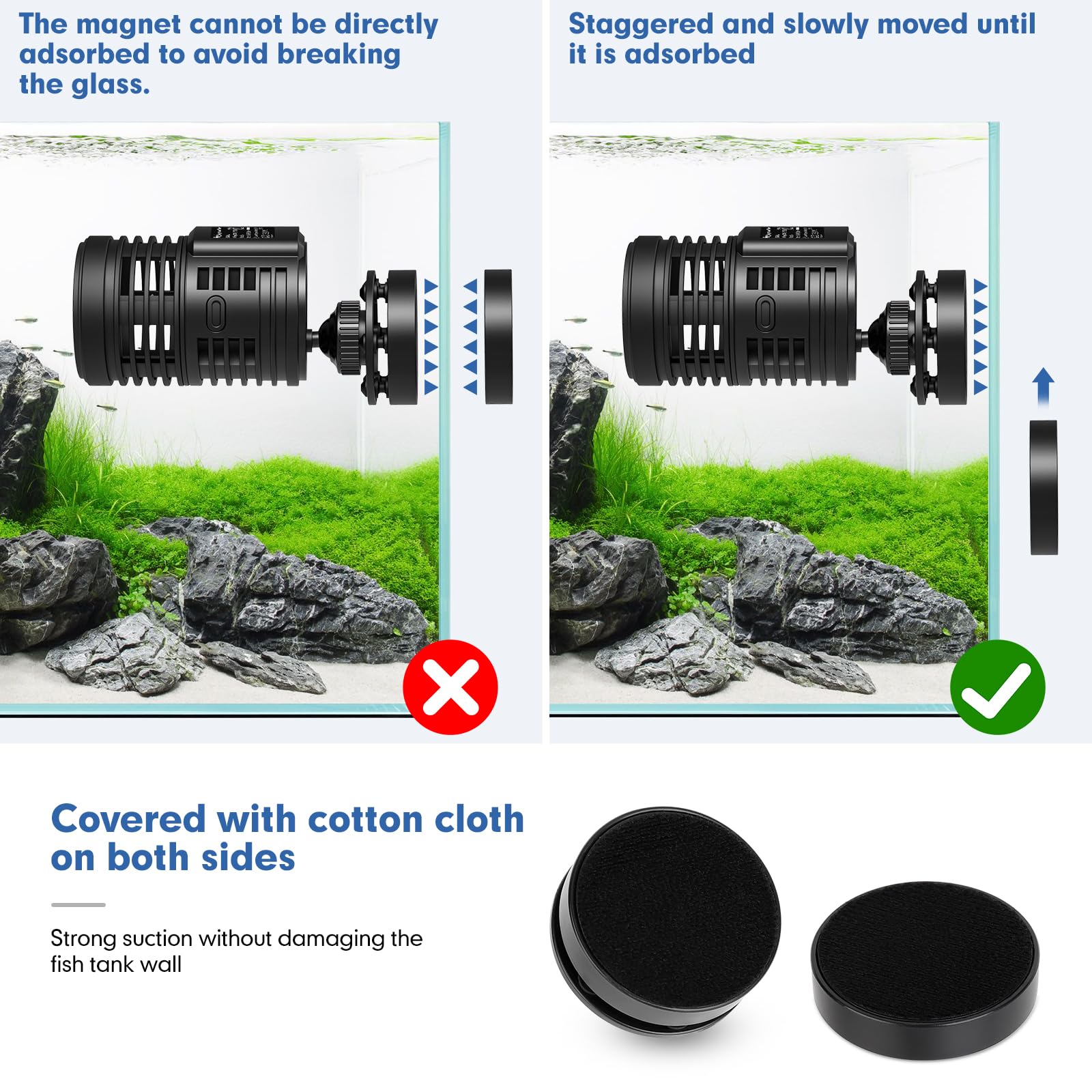 hygger comparaison taille avec main montrant compacité et facilité d'installation