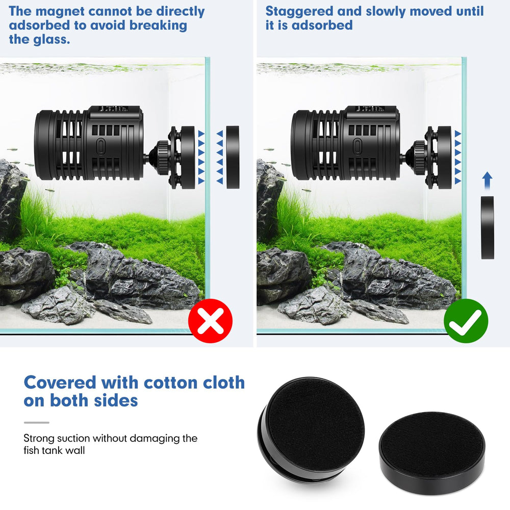 hygger comparaison taille avec main montrant compacité et facilité d'installation