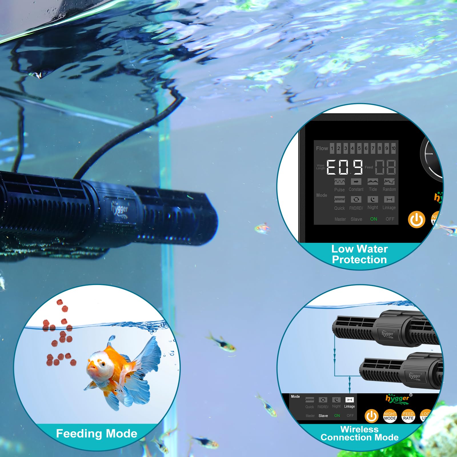 hygger échelle taille montrant compatibilité avec grands aquariums
