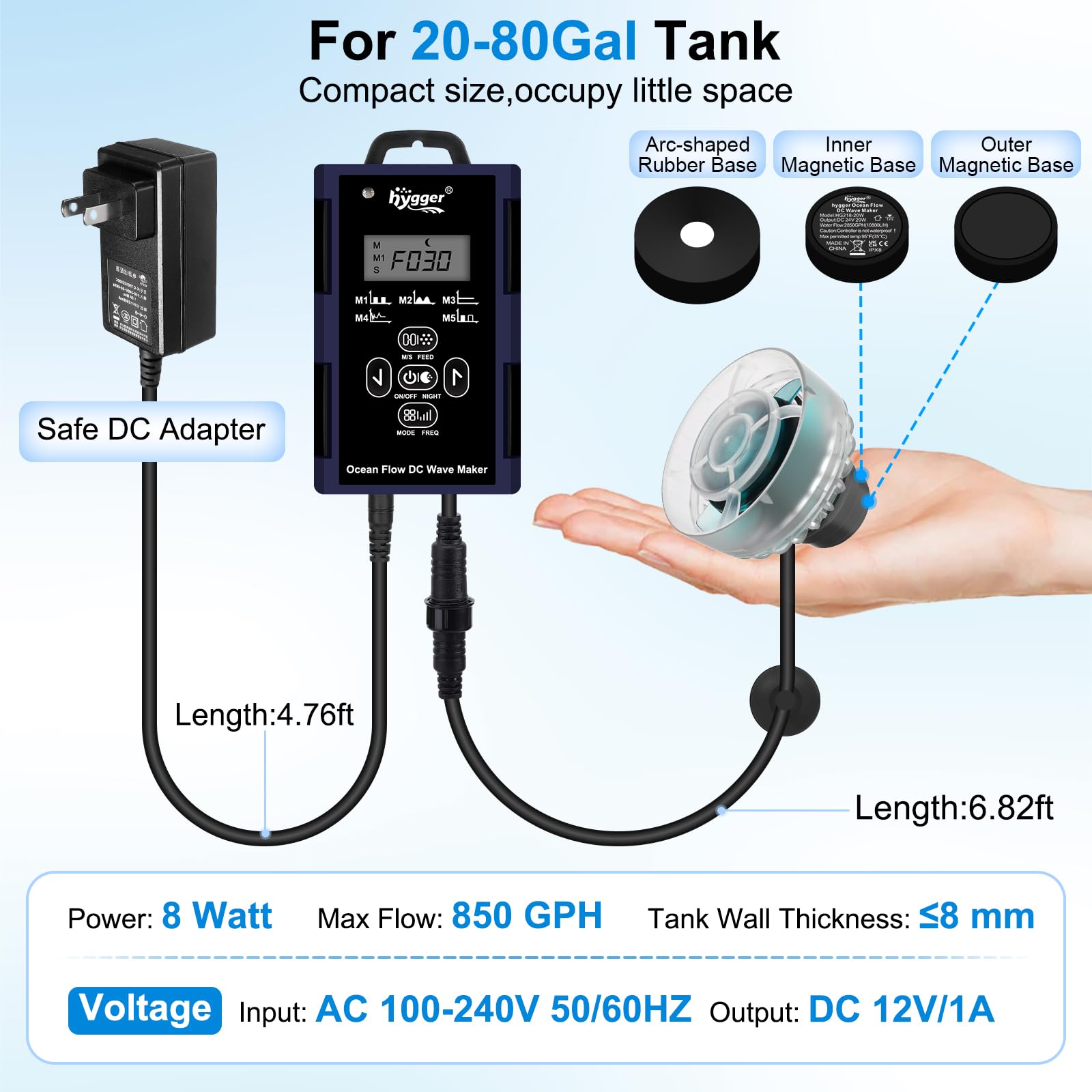 hygger pompe démontée pour nettoyage accès simple et rapide