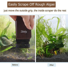 hygger lame métallique en gros plan idéale pour détacher les dépôts sur vitres d'eau douce