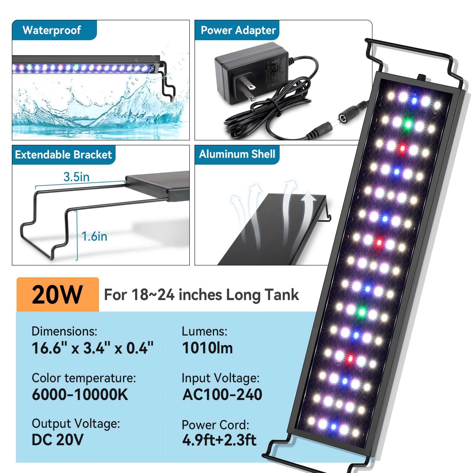 hygger comparaison taille pour aquarium 18 à 24 pouces facilitant choix