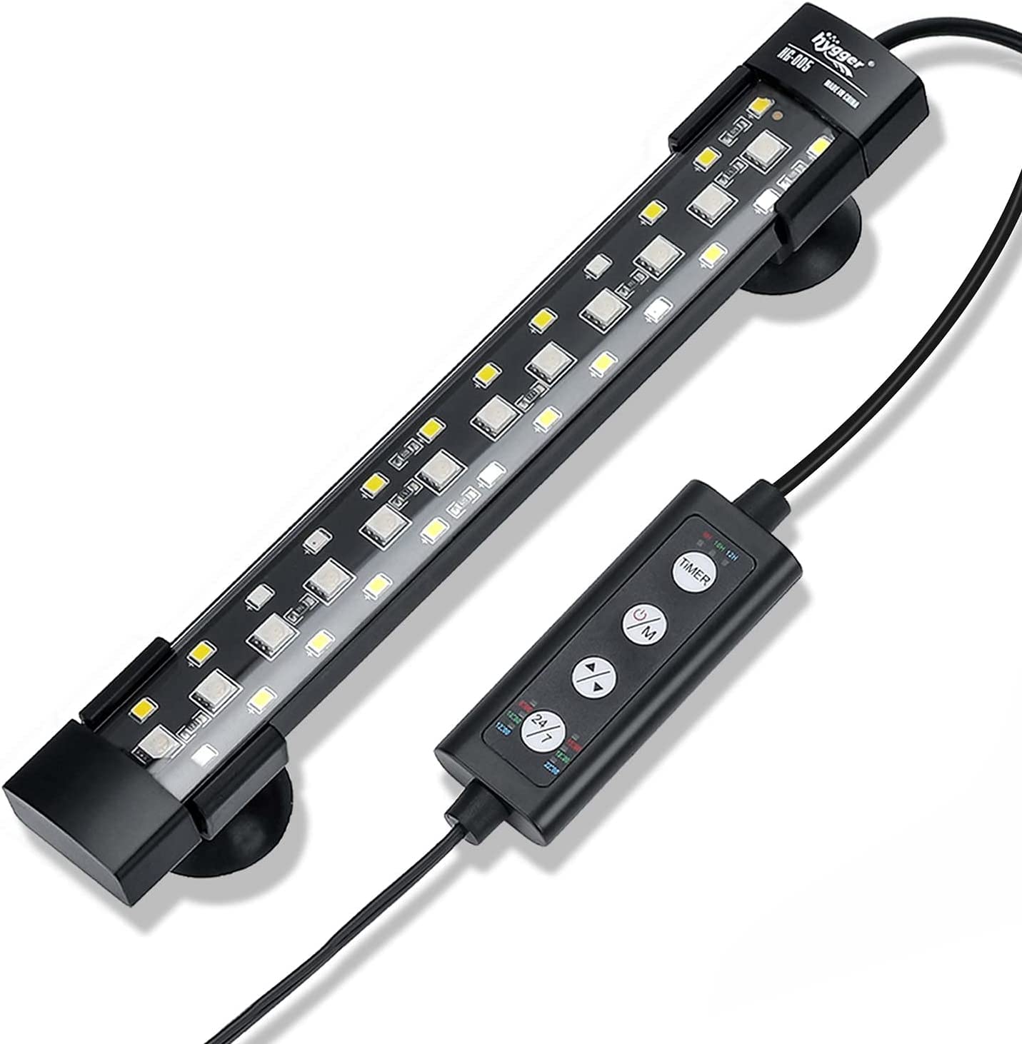hygger vue frontale de la rampe LED montrant le boîtier discret et design bénéfice d'esthétique propre