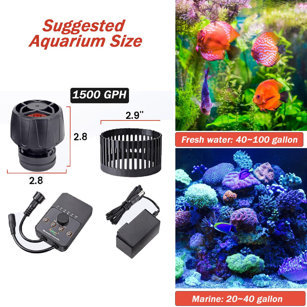 hygger pompe en action dans aquarium avec courants naturels visibles