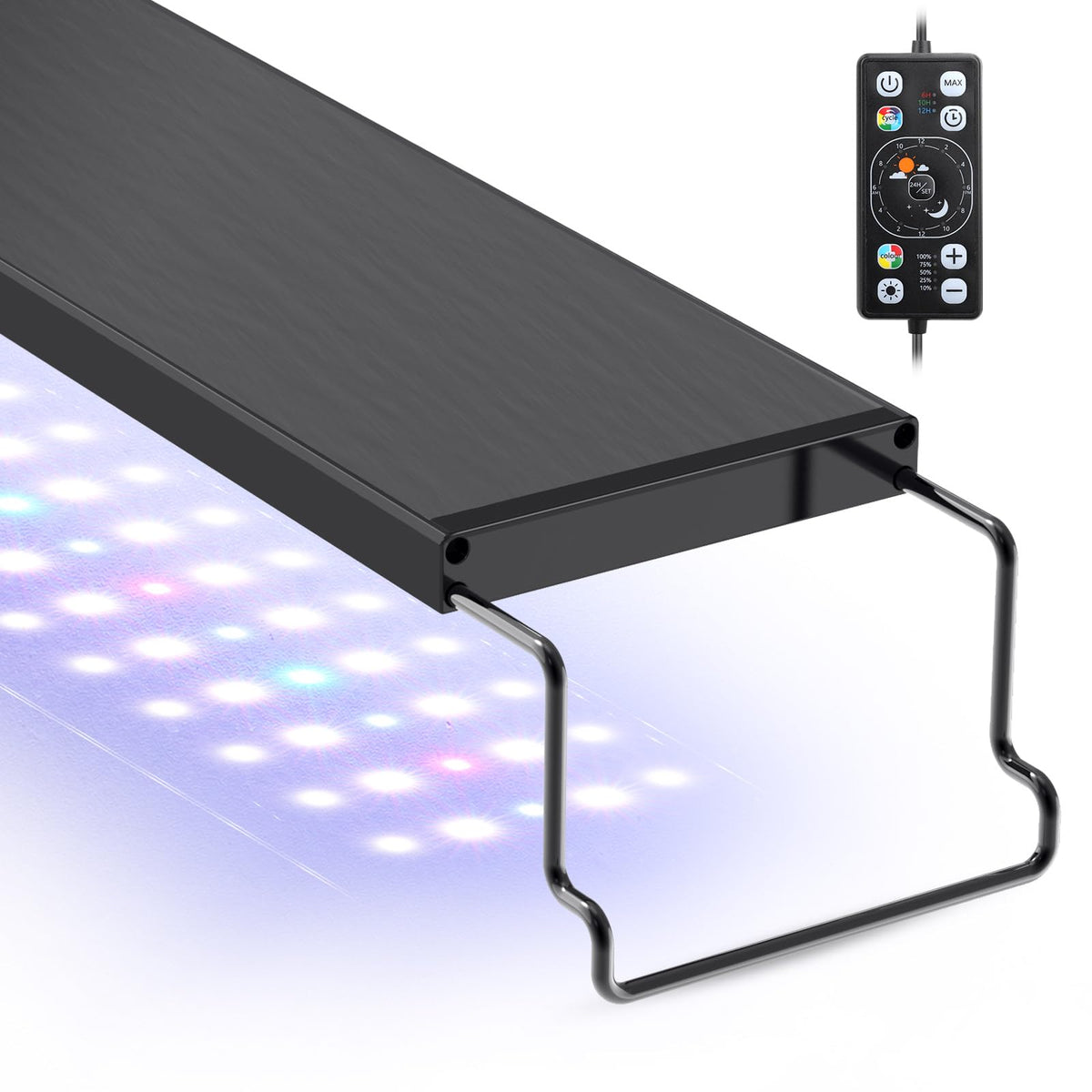 hygger vue avant du luminaire montrant un rendu net et professionnel