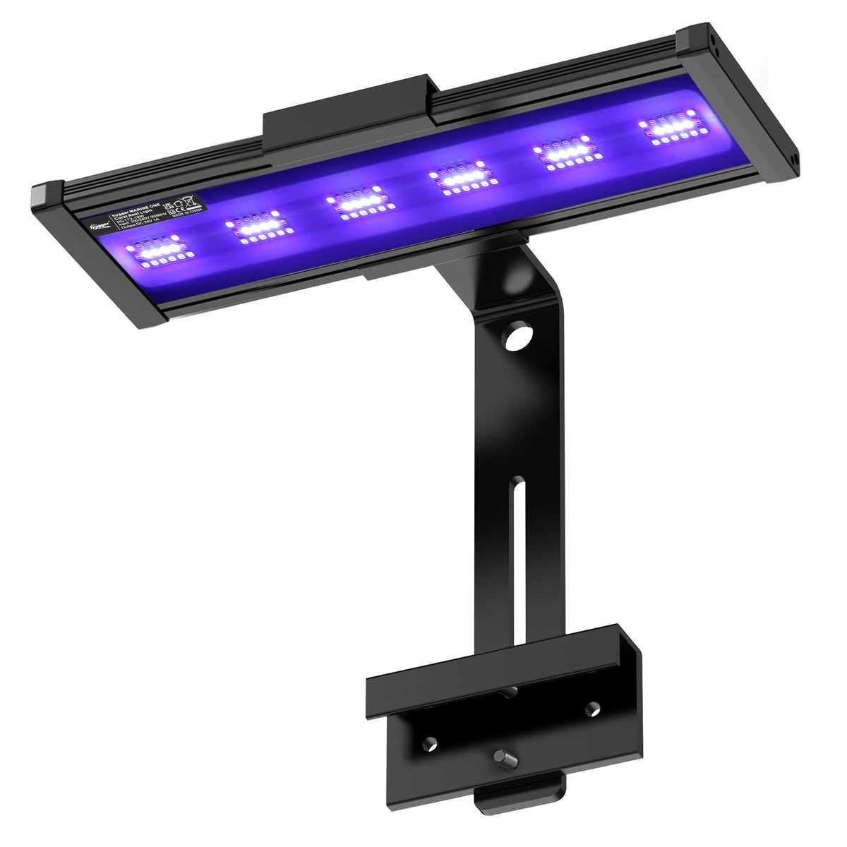 hygger vue de face de la rampe LED montrant design compact et diffusion uniforme