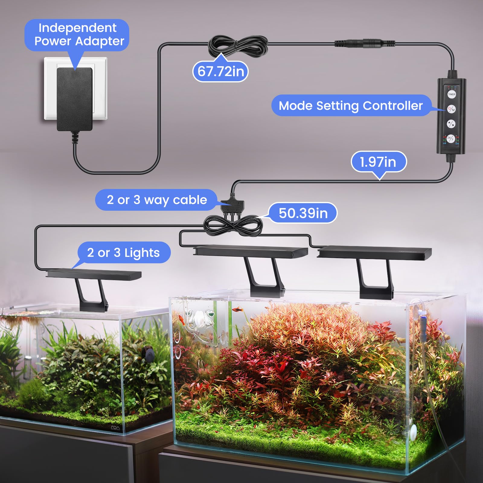 hygger gros plan sur LED 2835 et 5050 mettant en valeur qualité et longévité