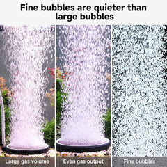 hygger diffuseur en fonctionnement dans un aquarium montrant bulles fines