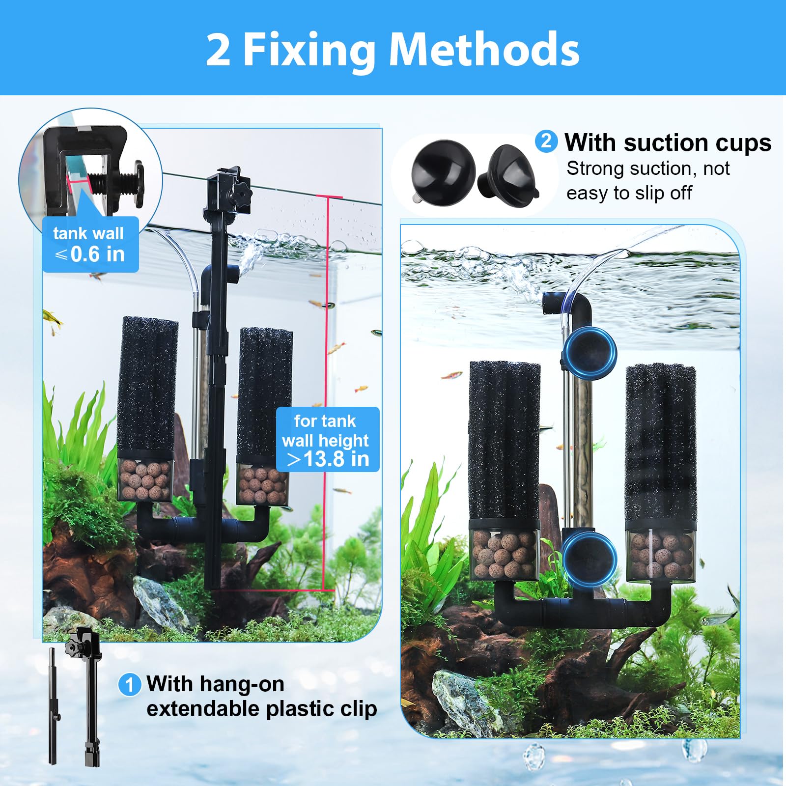 hygger installation avec ventouse sur vitre assurant fixation stable bénéfice sécurité