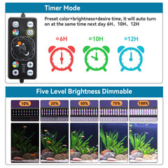 hygger lampe allumée dans aquarium offrant couleurs naturelles et ambiance
