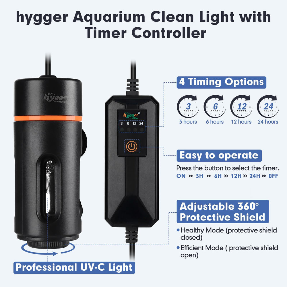 hygger lampe UV gros plan ampoule et matériaux pour durabilité
