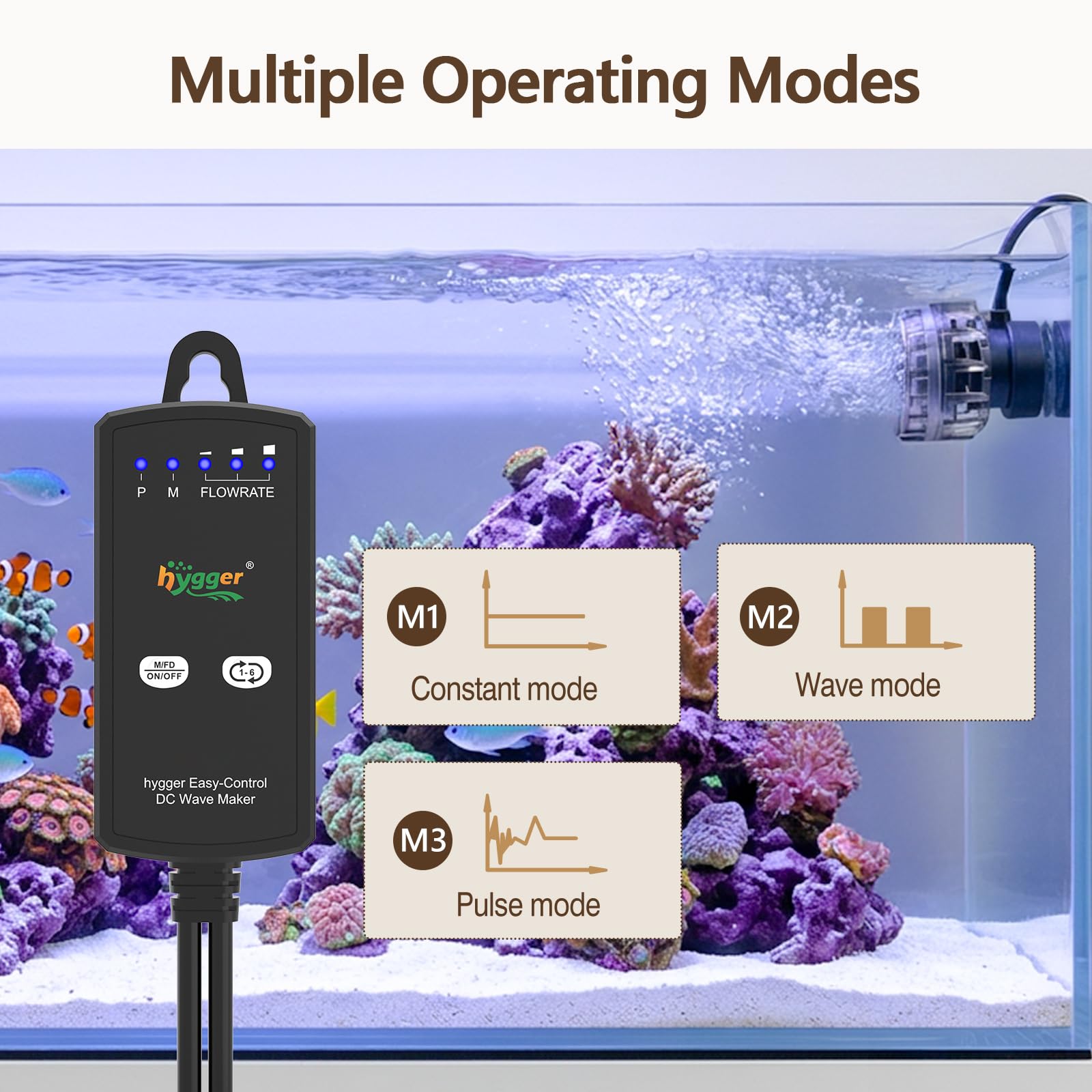 hygger wave maker en action dans aquarium pour meilleure circulation