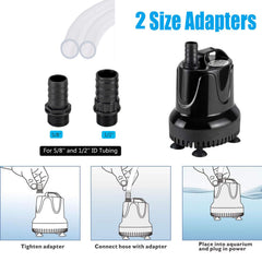 hygger pompe embouts 1/2 et 5/8 inclus pour ajuster le débit rapidement