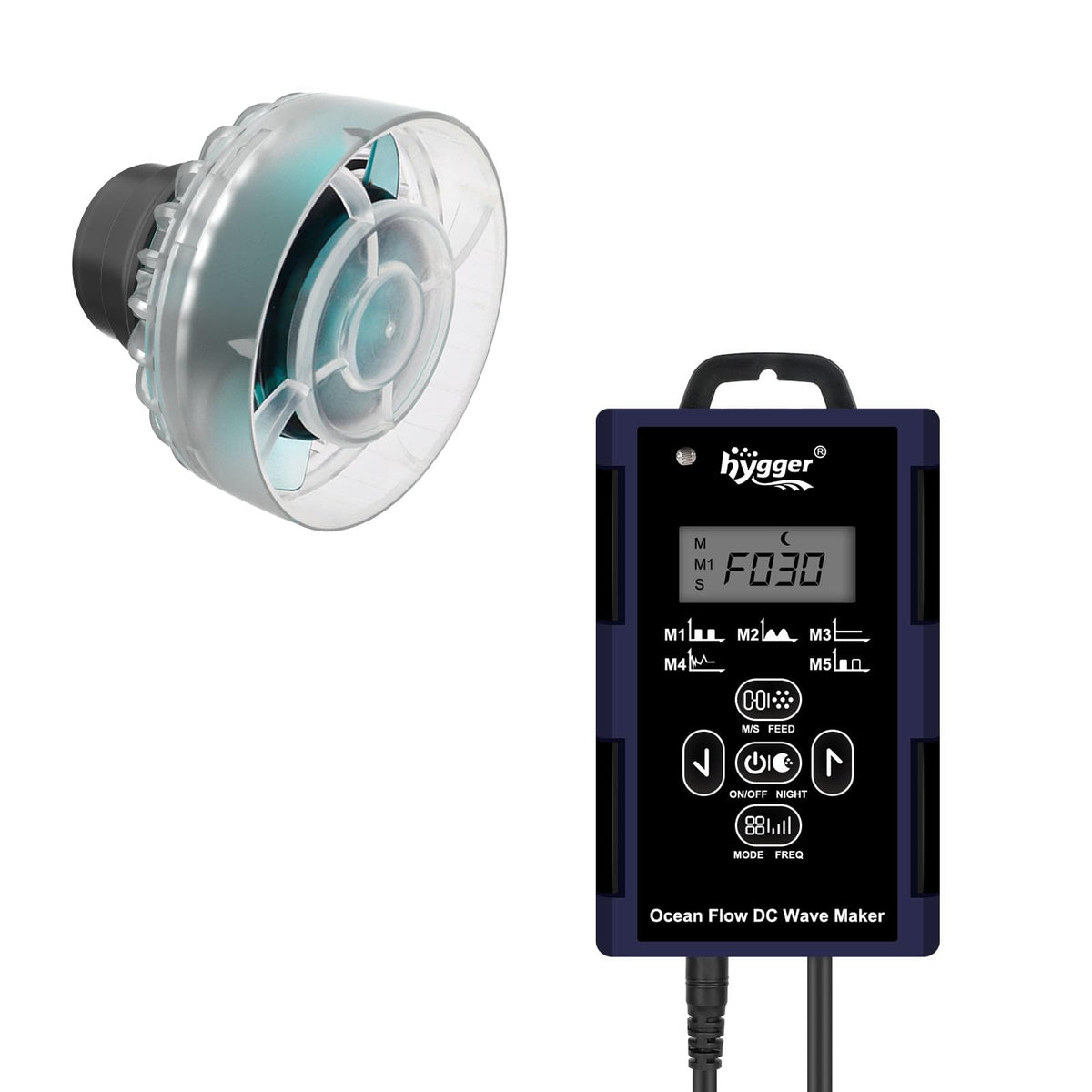 hygger pompe vue avant montrant design transparent et discrétion