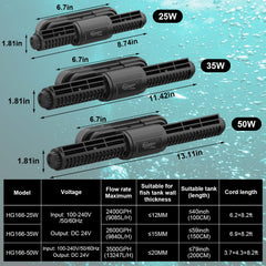 hygger en action dans aquarium améliorant circulation et filtration