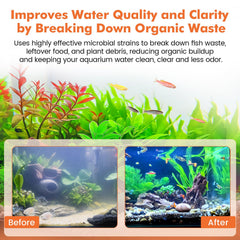 hygger produit versé dans aquarium montrant application pratique